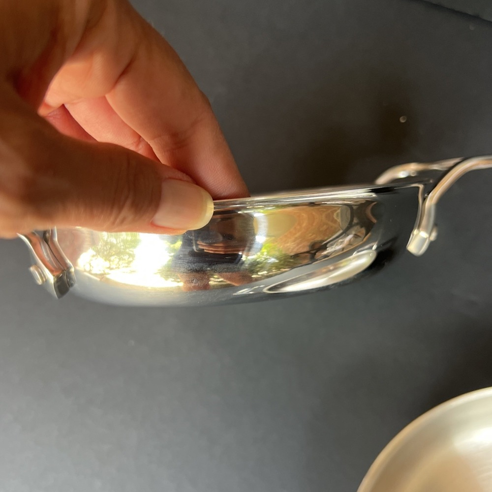 All-Clad 6"  Mini Gratin Pan x2 Double Handle Stainless Steel Oven Broiler Safe - Picture 4 of 13
